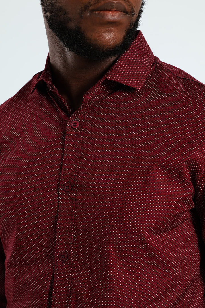 Slim Spot Shirt - Burgundy
