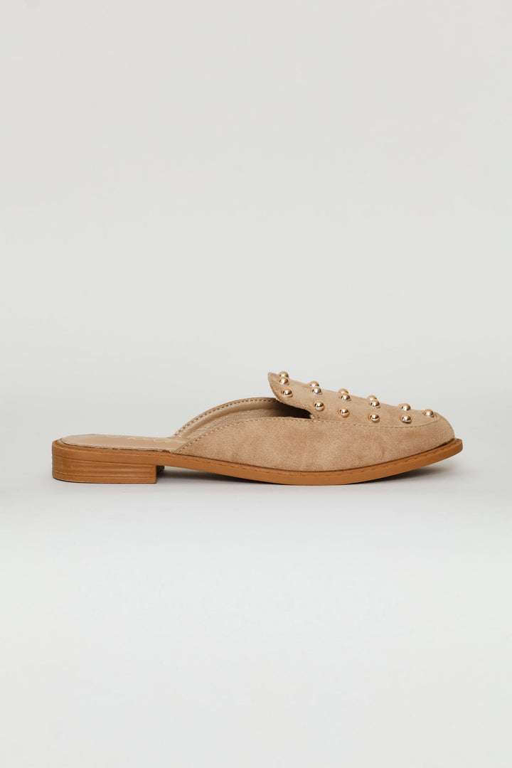 Studded Push-In Slip On - Natural