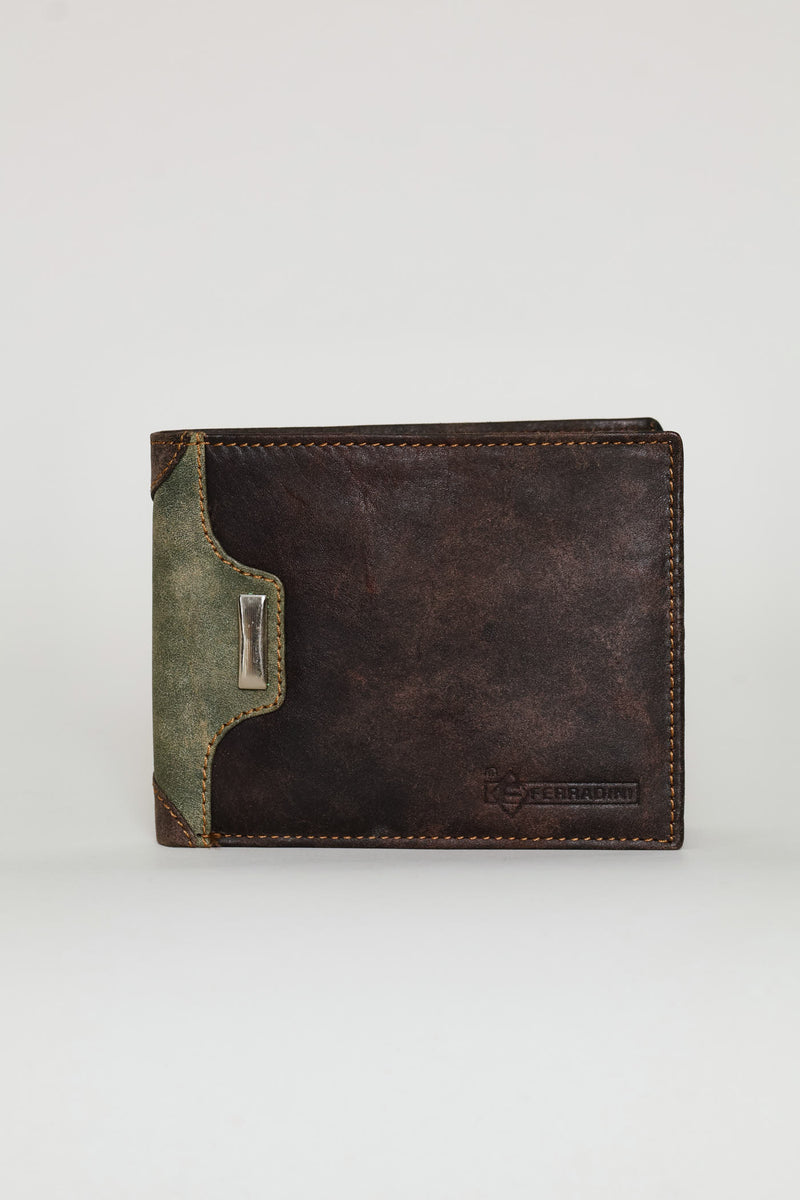 Metal Badge Wallet - Charcoal