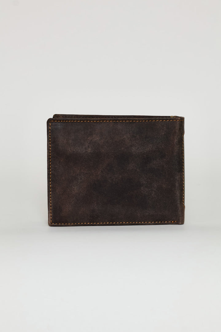 Metal Badge Wallet - Charcoal