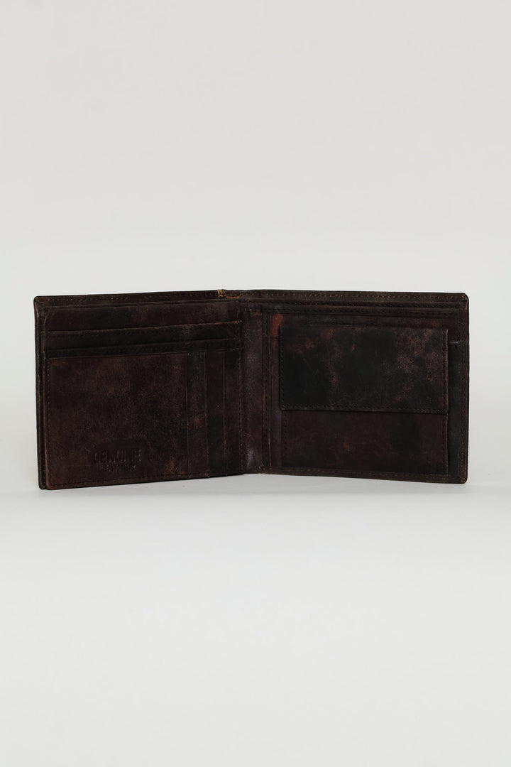 Metal Badge Wallet - Charcoal