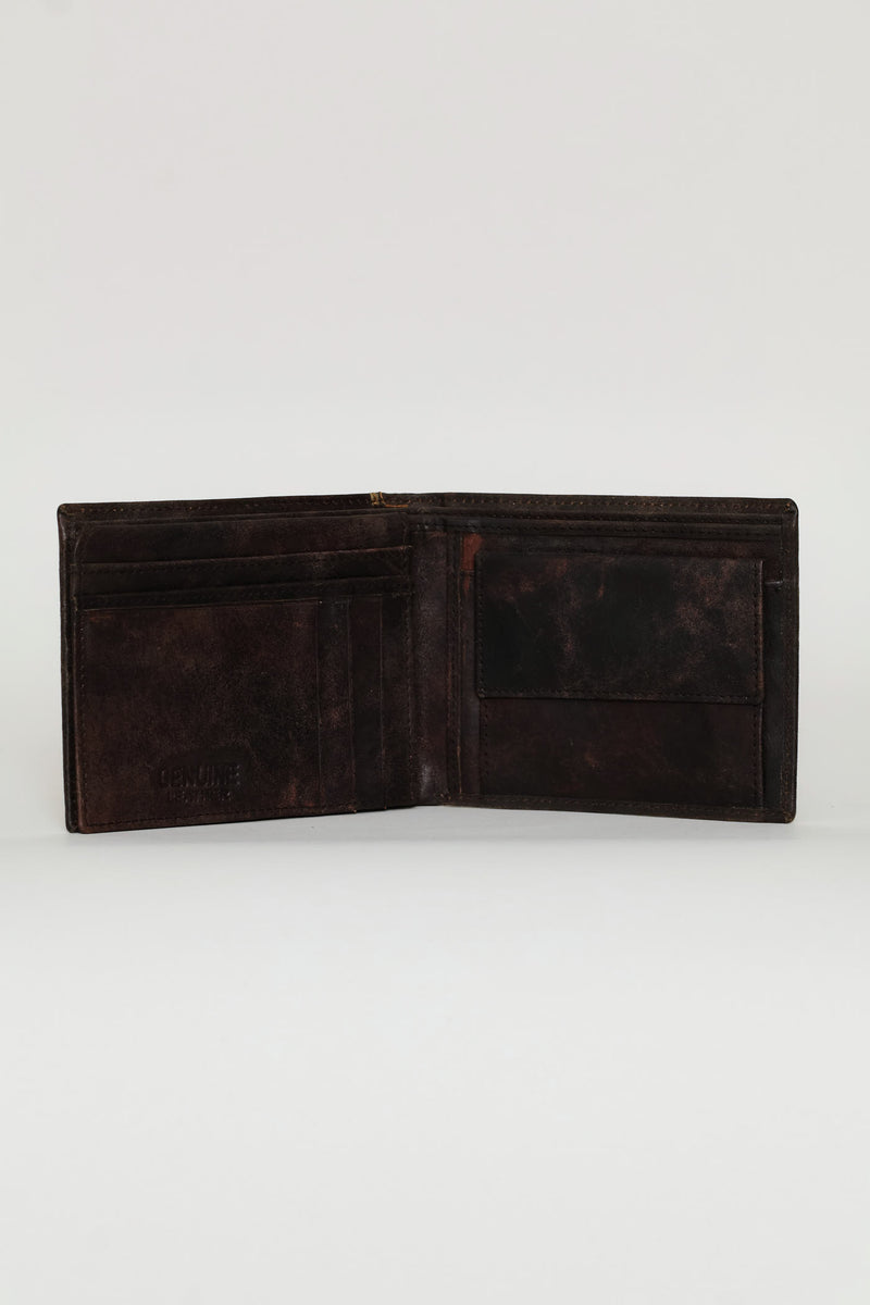 Metal Badge Wallet - Charcoal