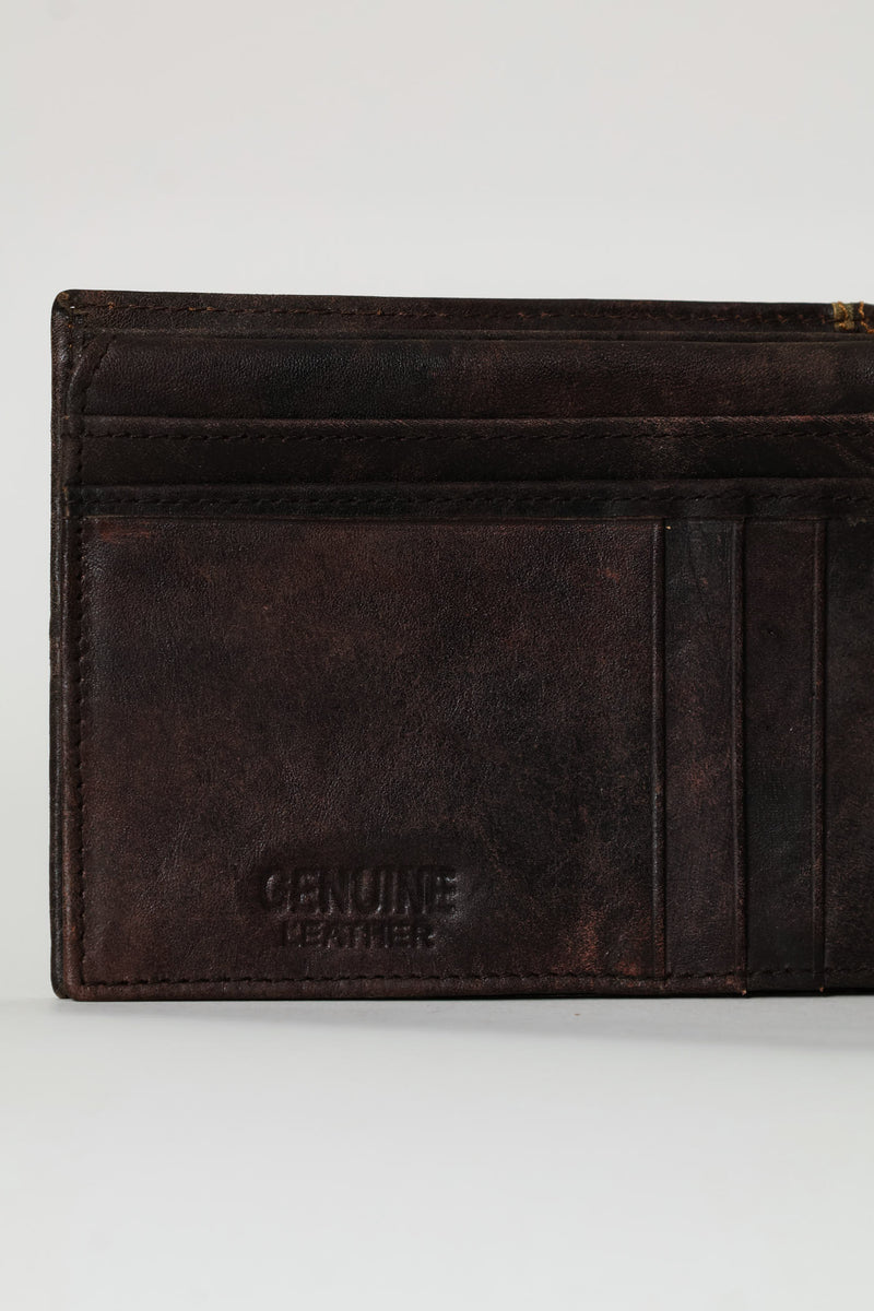 Metal Badge Wallet - Charcoal