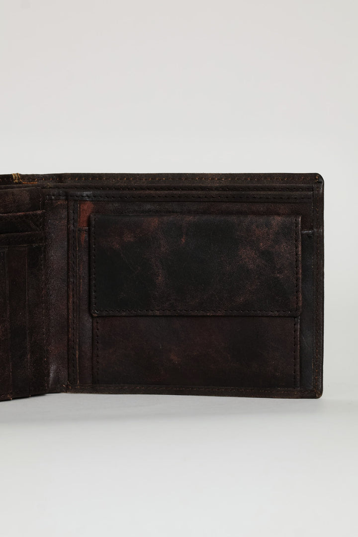 Metal Badge Wallet - Charcoal