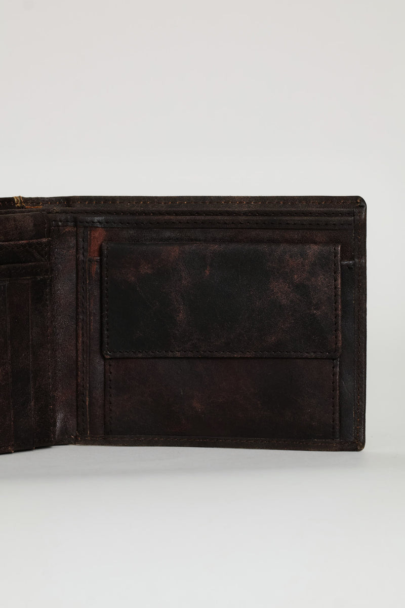 Metal Badge Wallet - Charcoal
