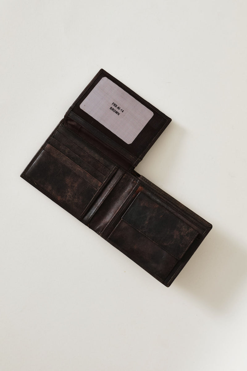 Metal Badge Wallet - Charcoal
