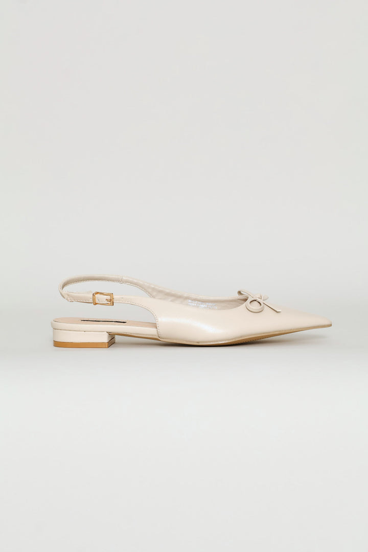 Dainty Bow Slingback - Off White