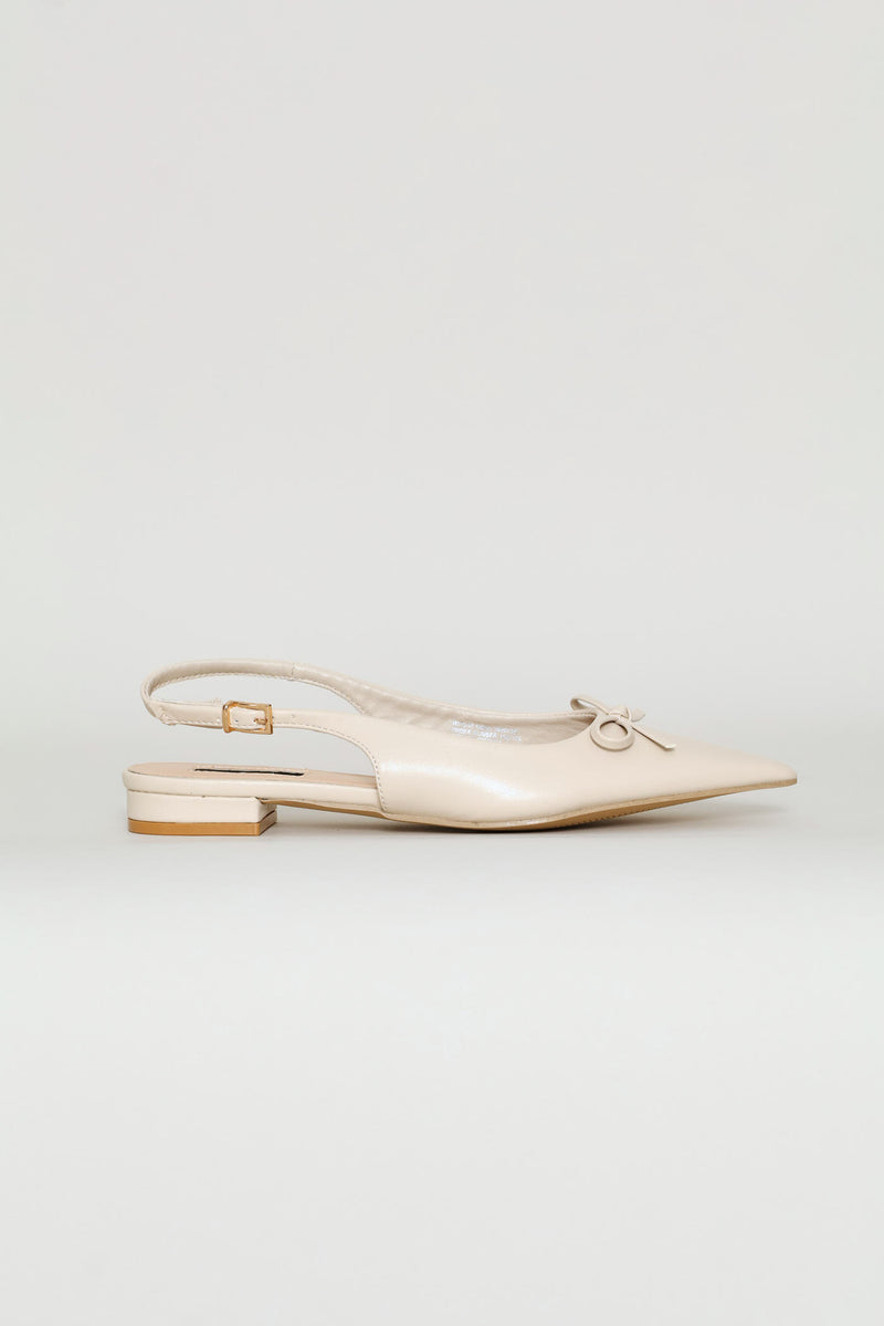 Dainty Bow Slingback - Off White