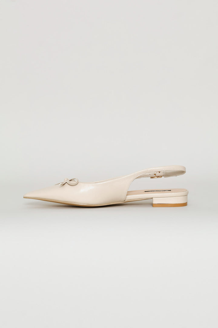 Dainty Bow Slingback - Off White