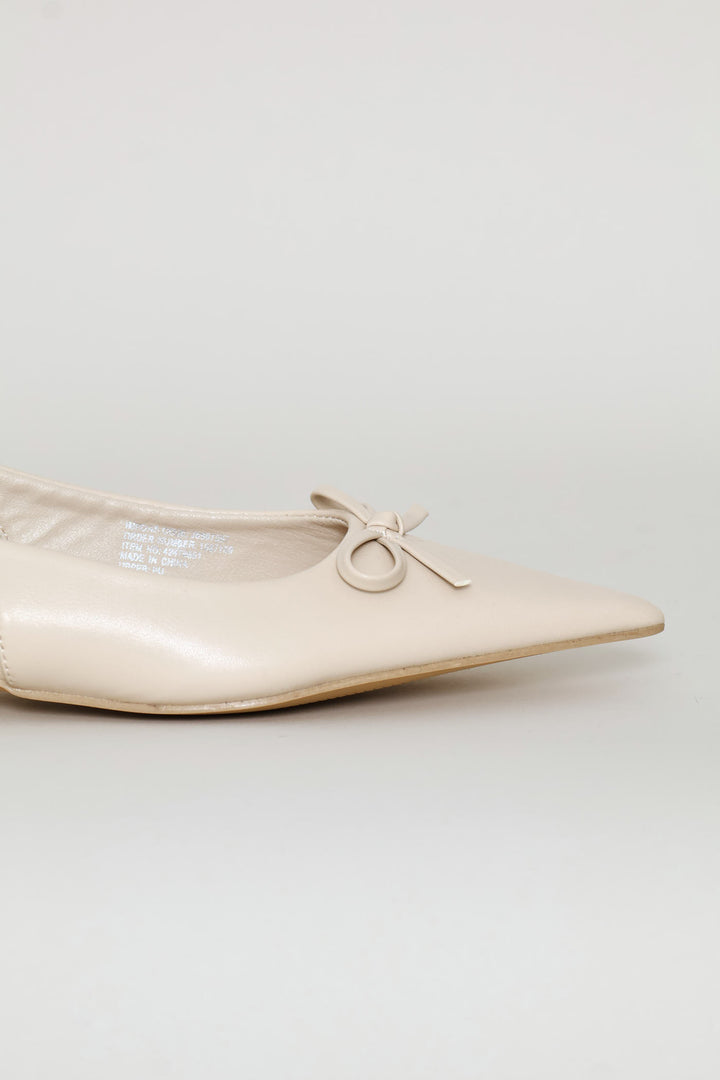 Dainty Bow Slingback - Off White