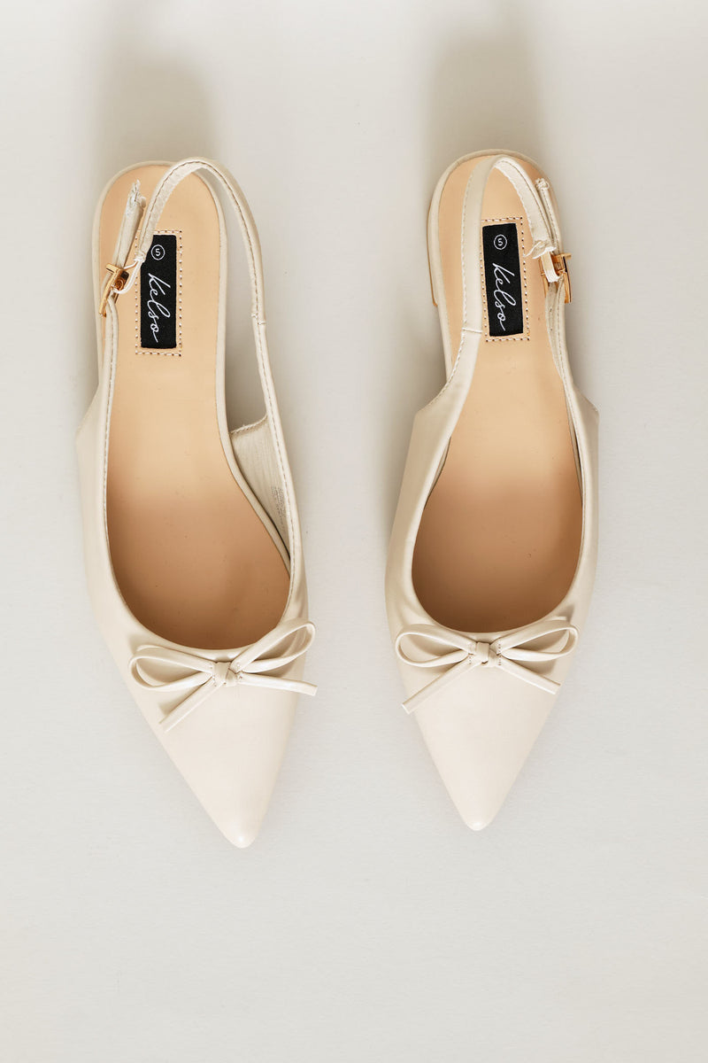 Dainty Bow Slingback - Off White