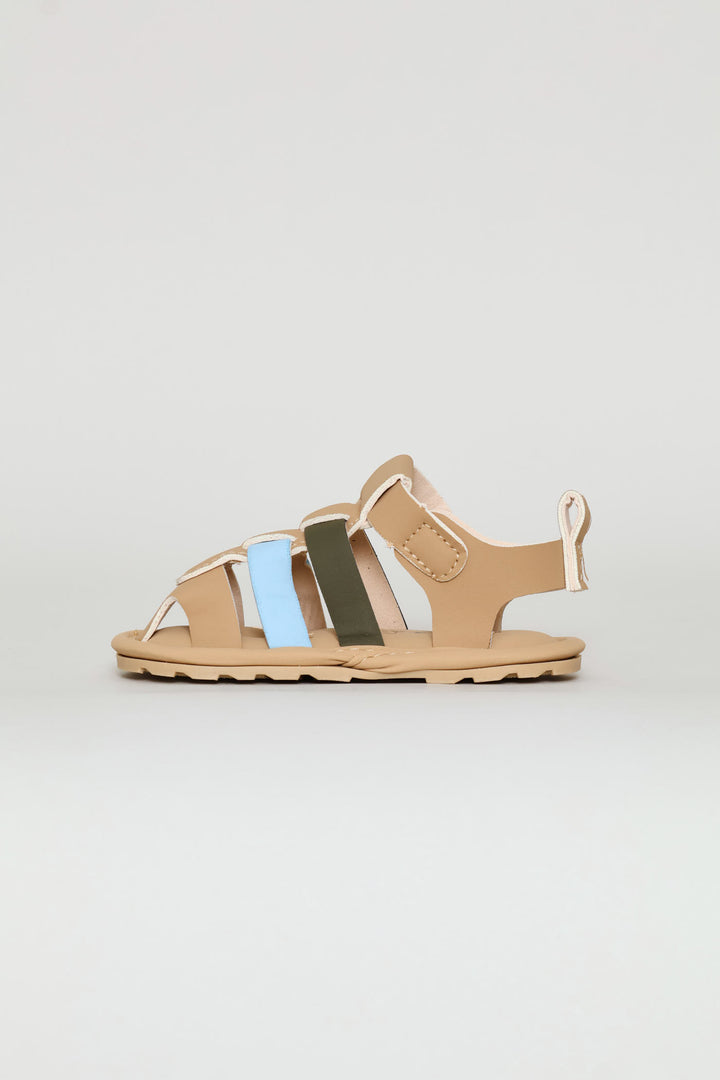 Baby Boys Closed Toe Sandal - Natural