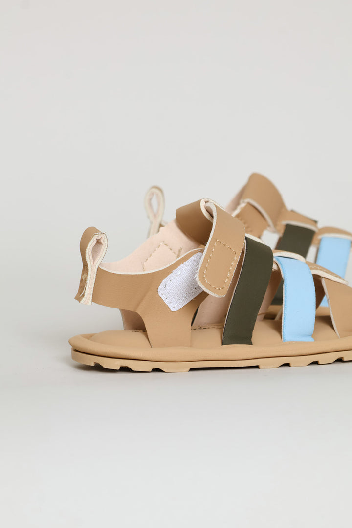 Baby Boys Closed Toe Sandal - Natural