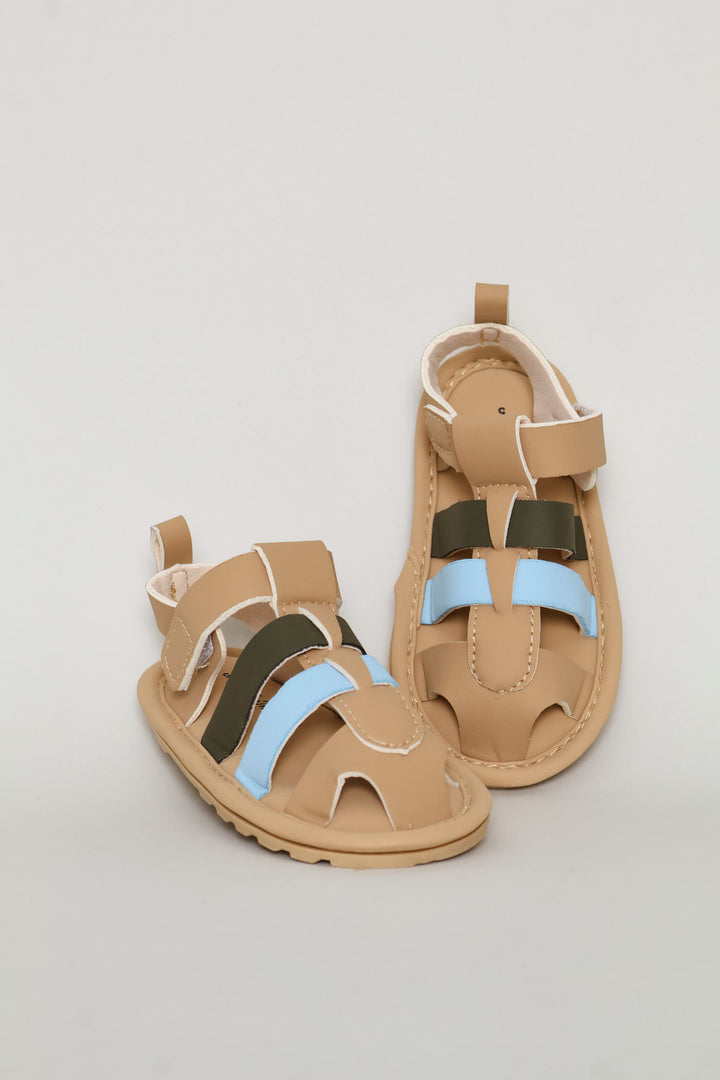 Baby Boys Closed Toe Sandal - Natural