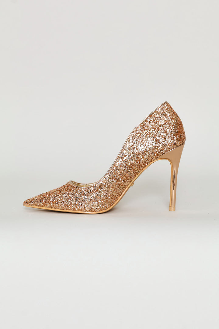 Sequin Stiletto Heel - Rose Gold