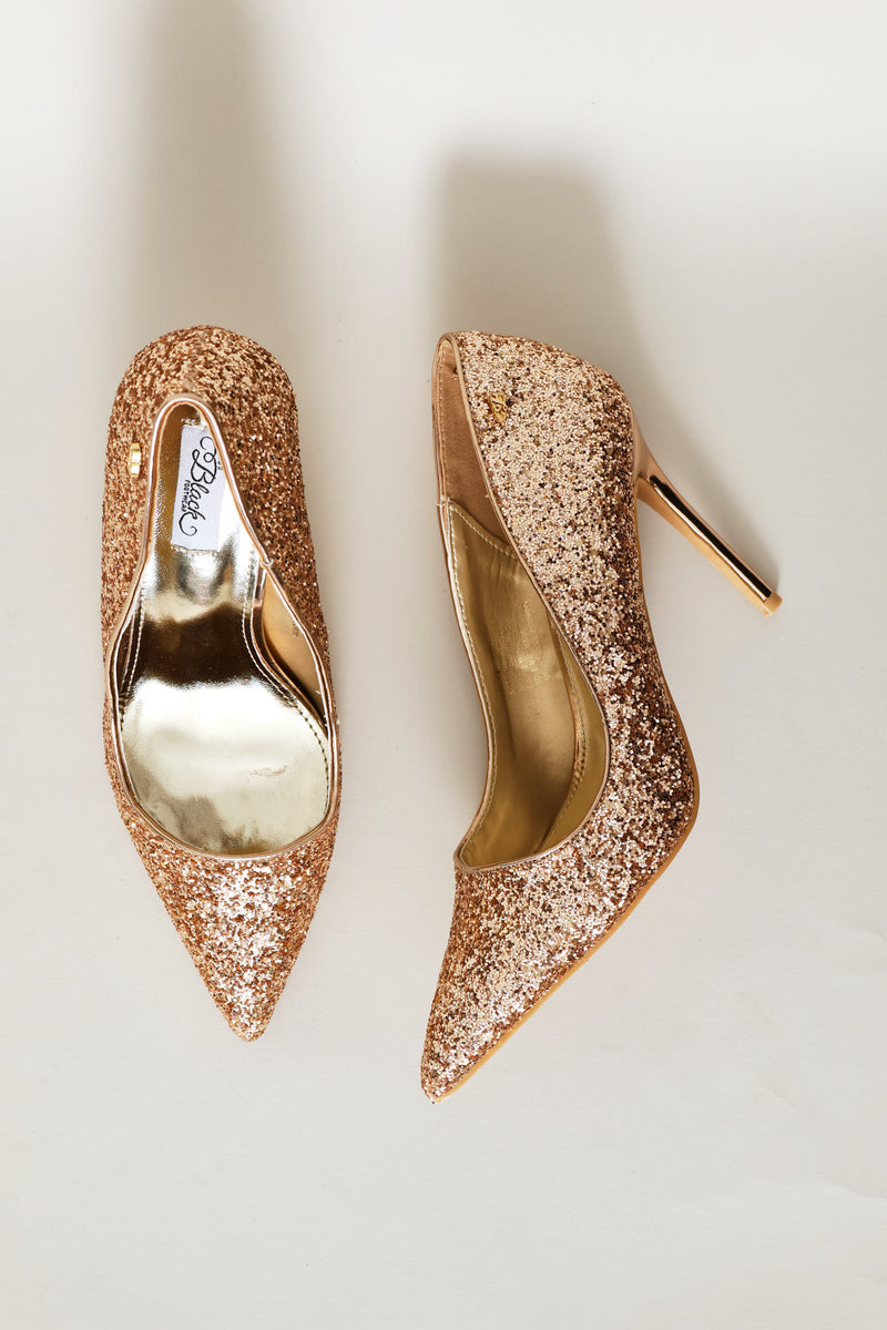 Sequin Stiletto Heel - Rose Gold