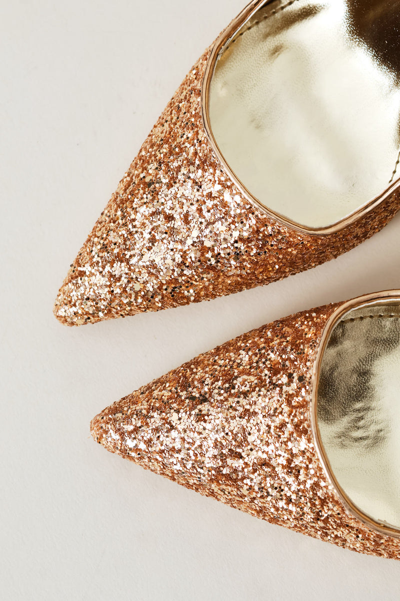 Sequin Stiletto Heel - Rose Gold