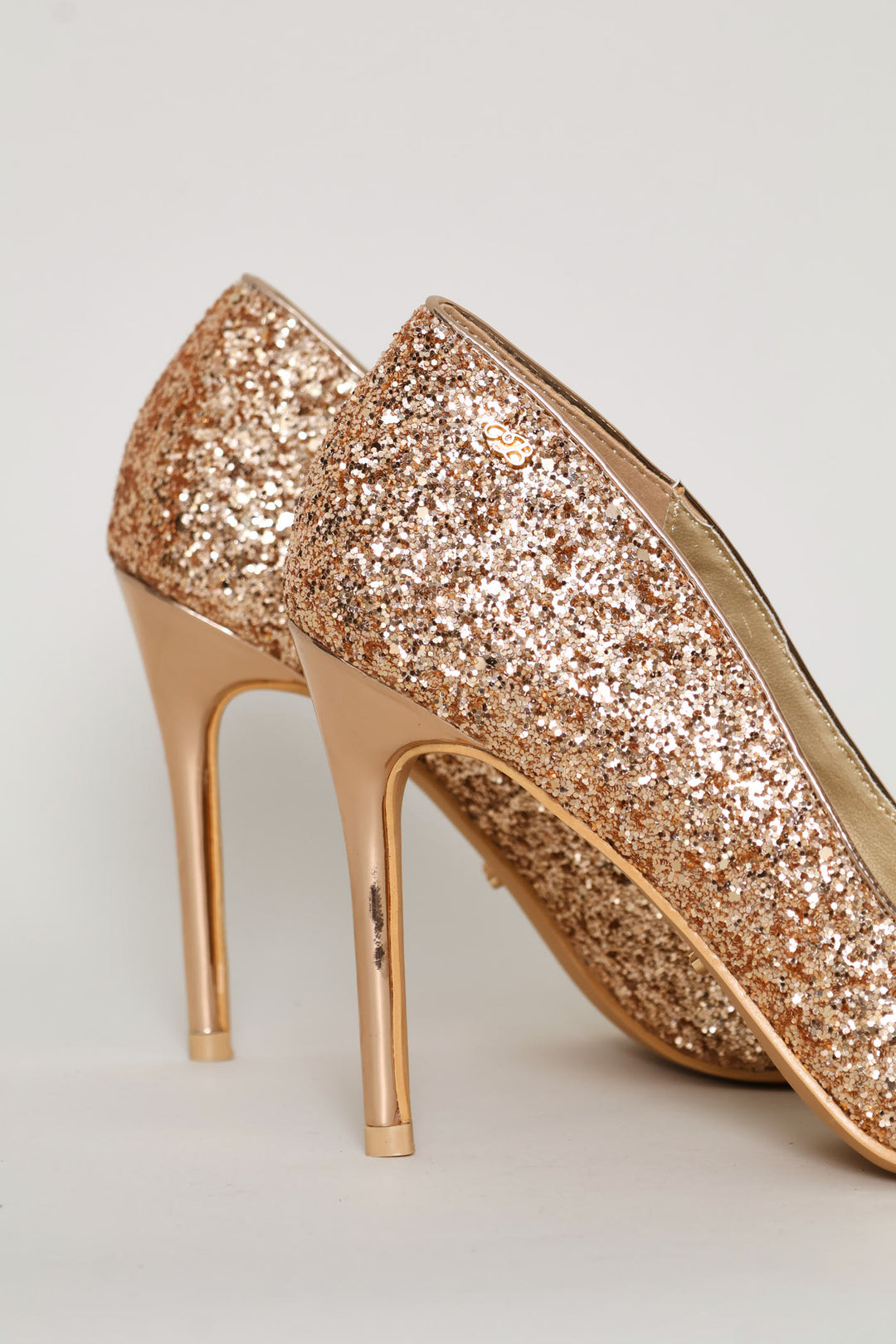 Sequin Stiletto Heel - Rose Gold