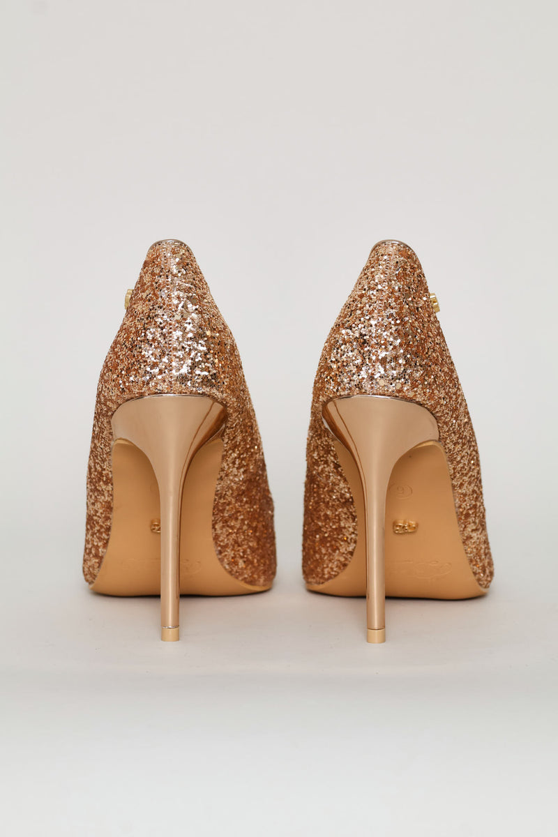 Sequin Stiletto Heel - Rose Gold