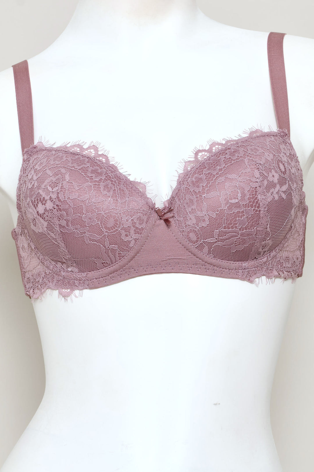 Lightly Padded Balconette Bra - Mauve