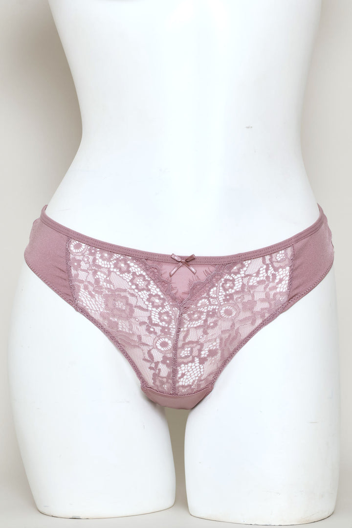 Cord Lace Thong Panty - Mauve