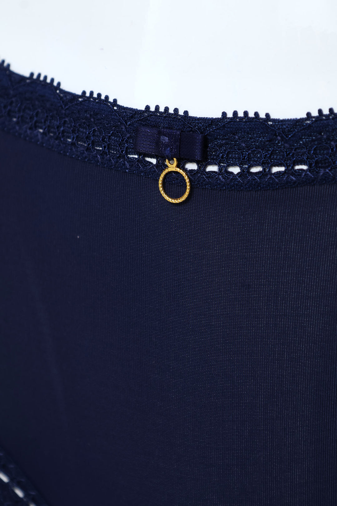 Microfibre & Lace Boyleg Panty - Navy