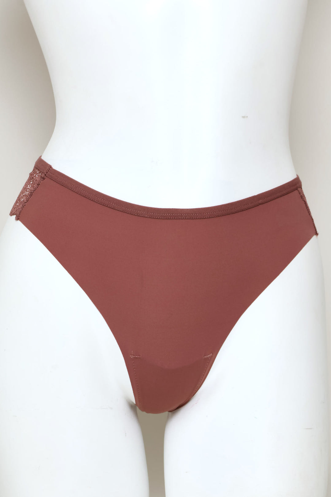 3 Pack Lace Thong Panties - Brown/Port/Nude