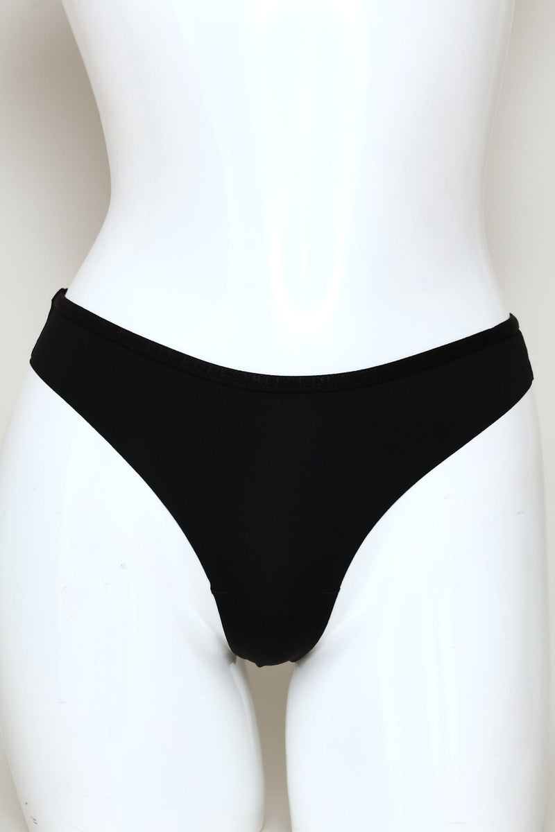 3 Pack Lazercut Thong Panties - Mocha/Black/White