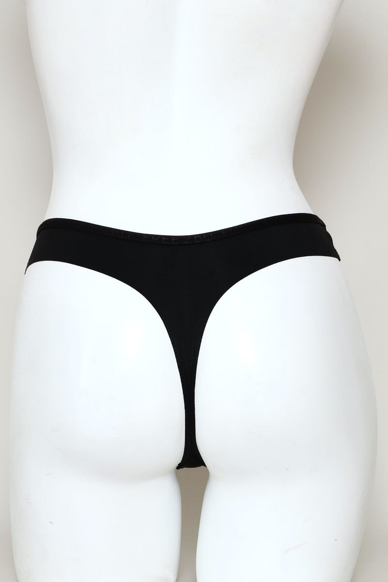 3 Pack Lazercut Thong Panties - Mocha/Black/White