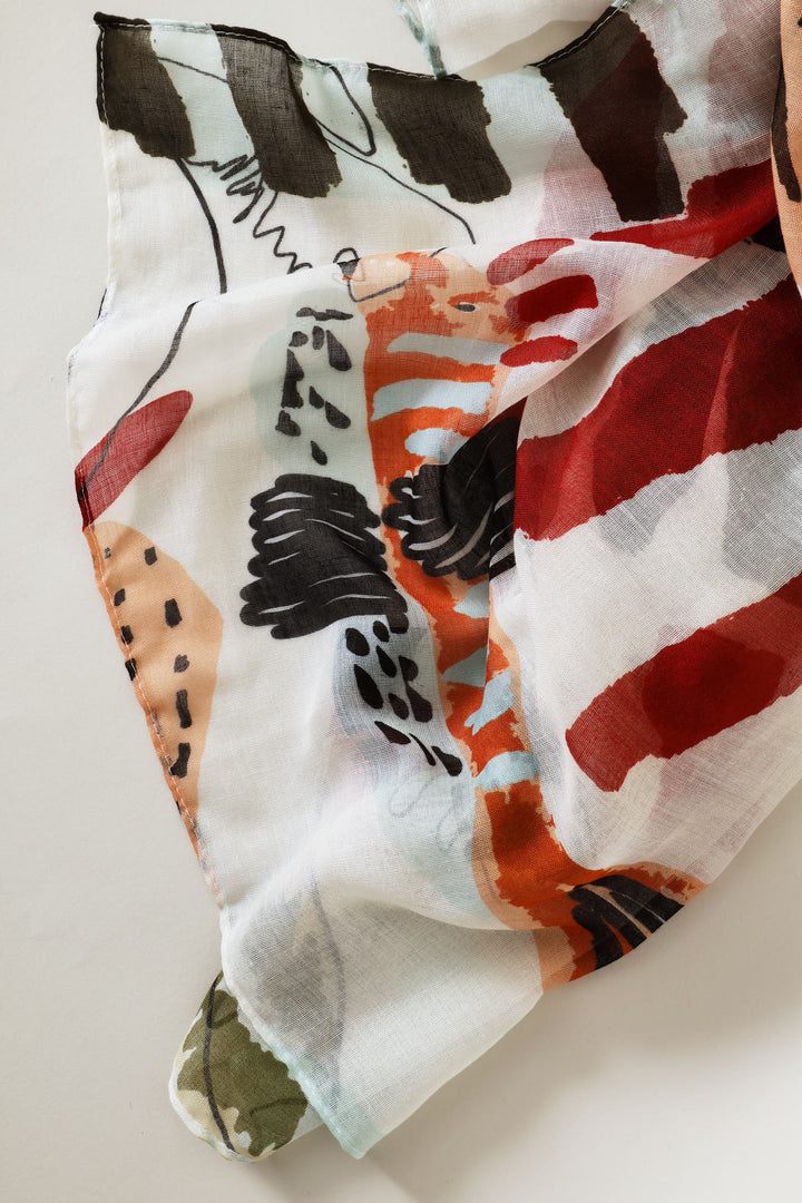 Colorful Printed Scarf - Multi