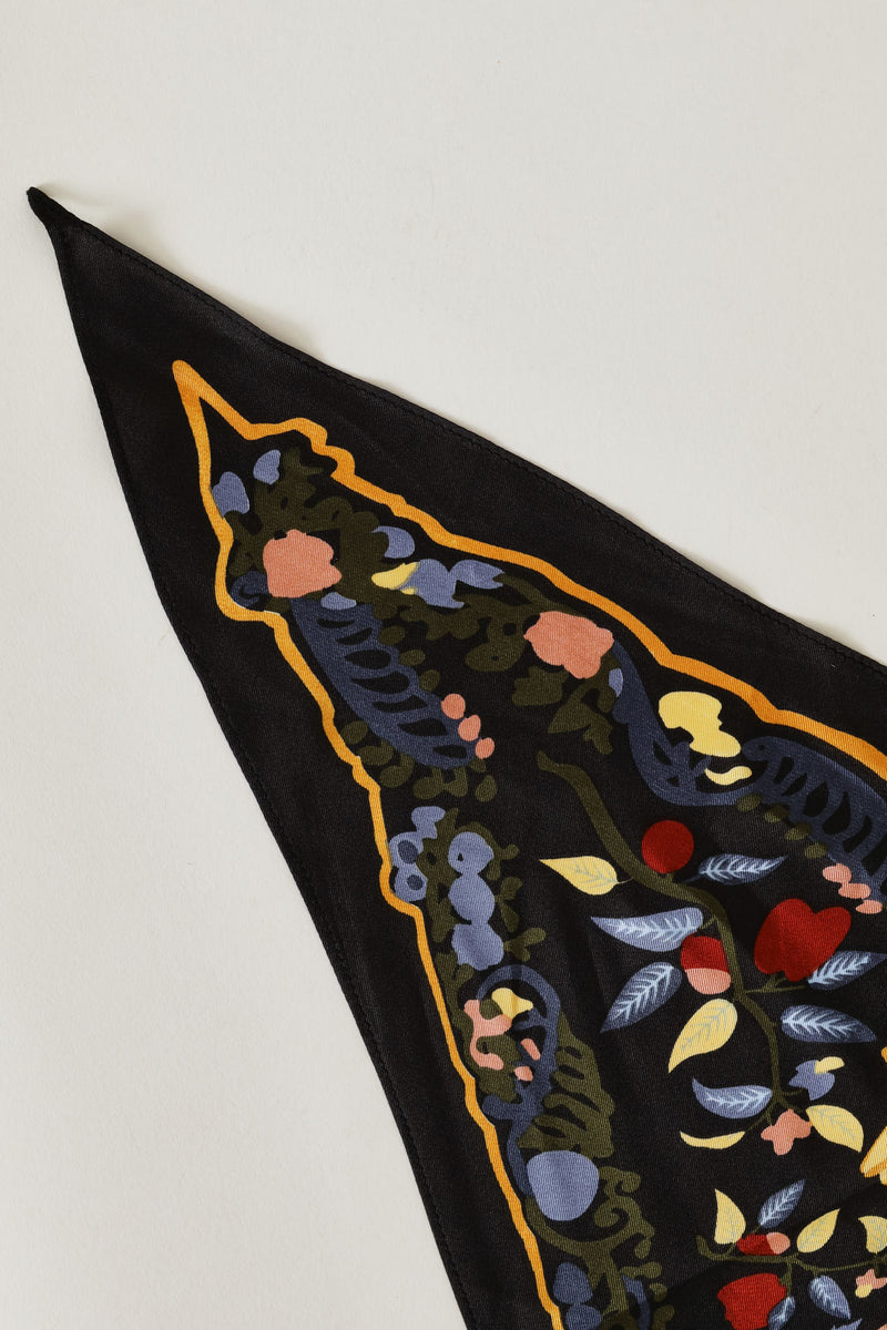 Triangle Neckerchief - Folk Forest - Black