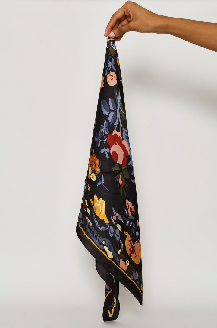 Triangle Neckerchief - Folk Forest - Black