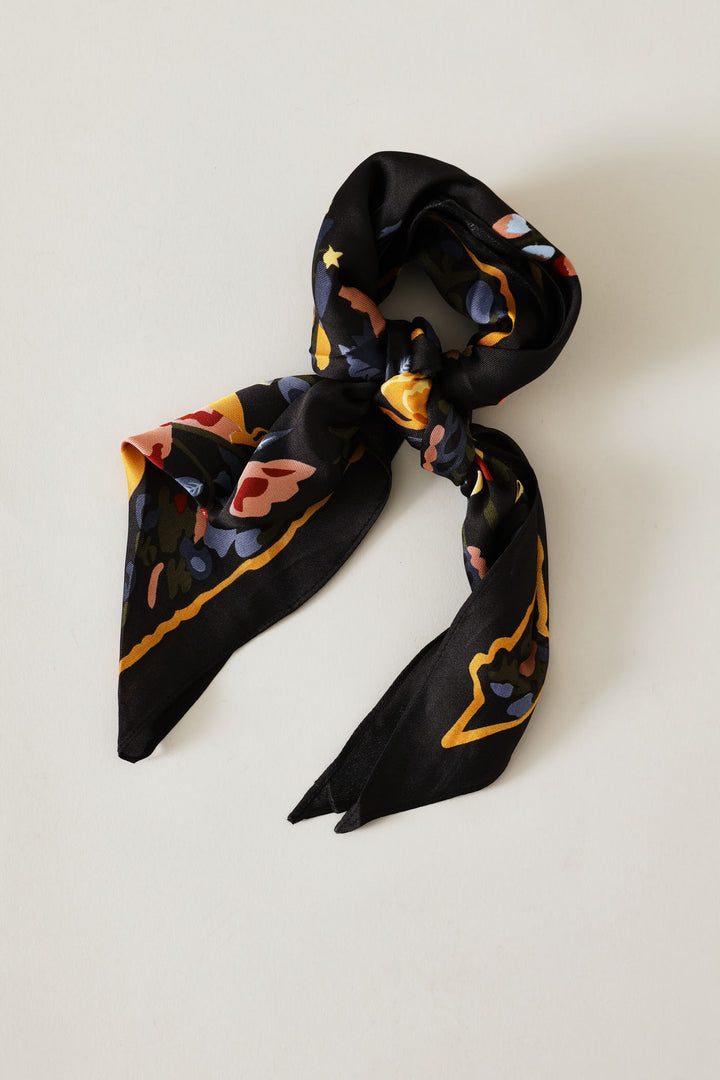 Triangle Neckerchief - Folk Forest - Black