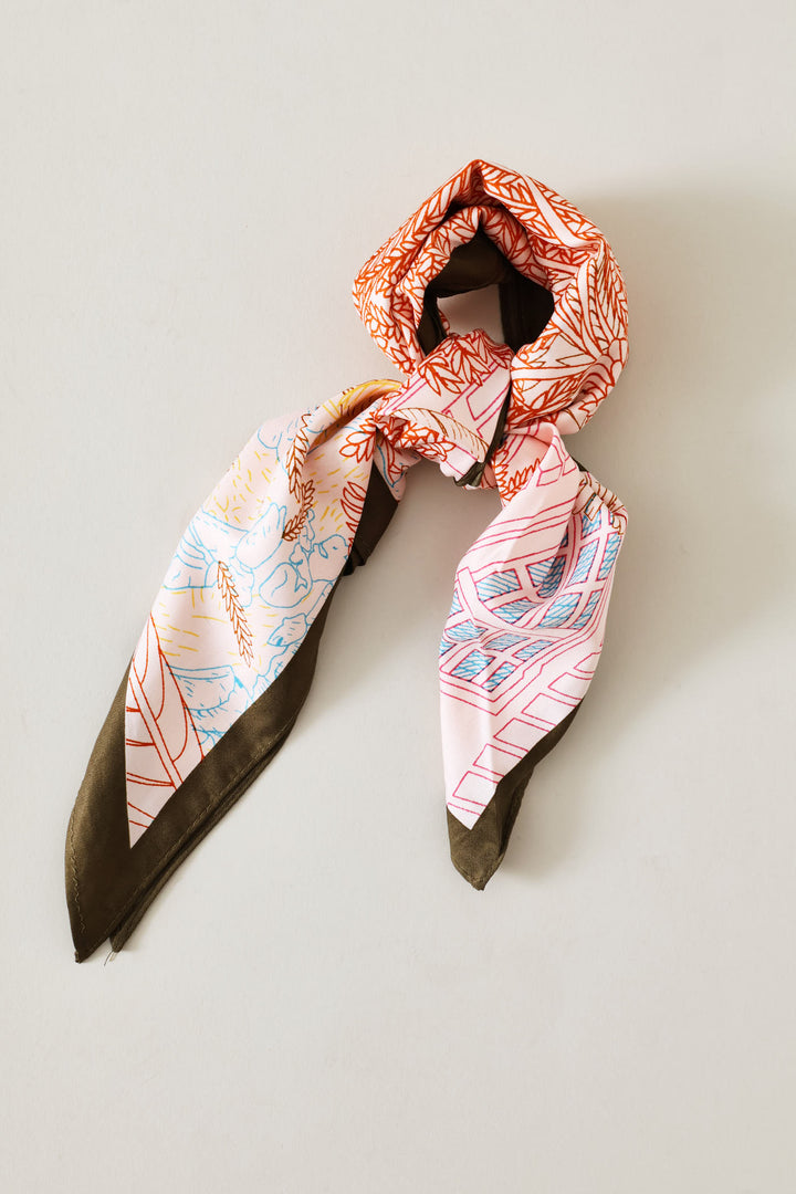Triangle Neckerchief - The Palms - Pink
