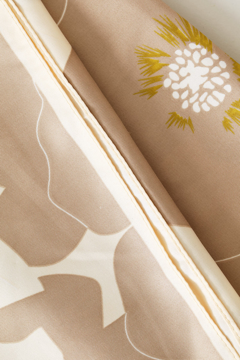 Floral Satin Feel Scarf - Stone