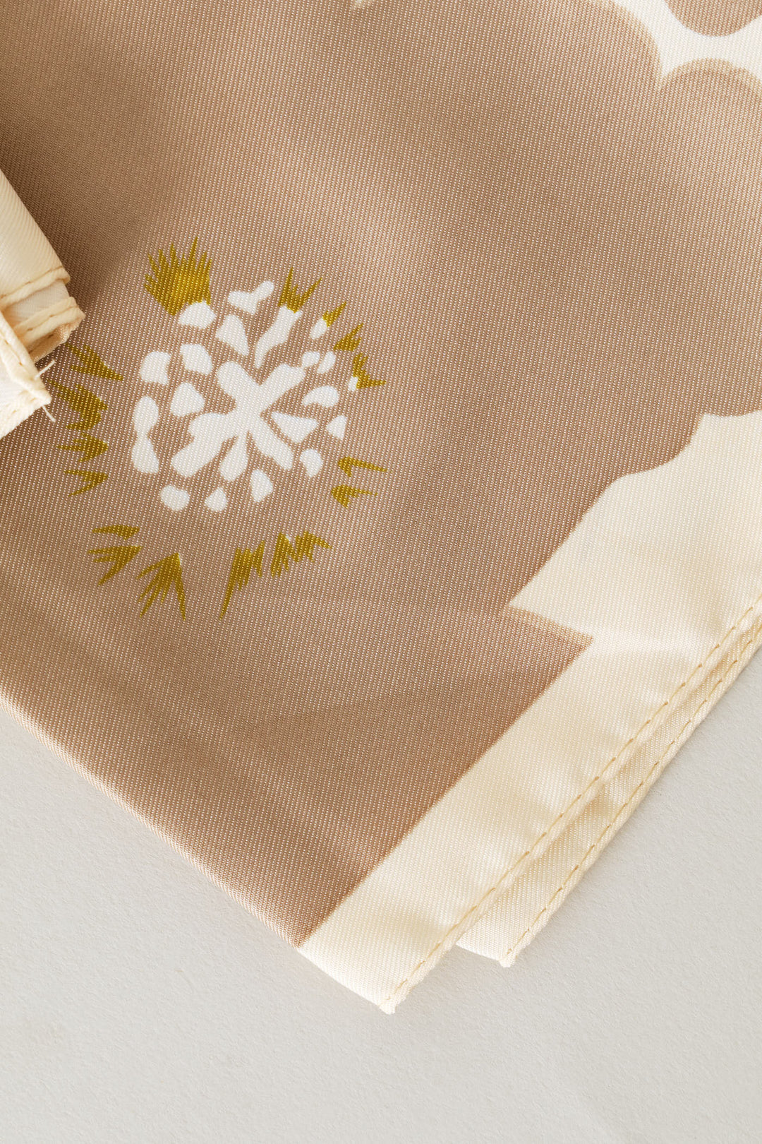 Floral Satin Feel Scarf - Stone
