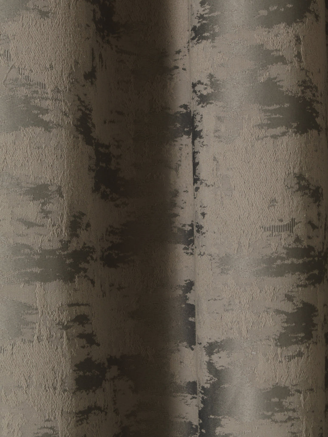 Eyelet Lined Jacquard Marble Curtain - Charcoal