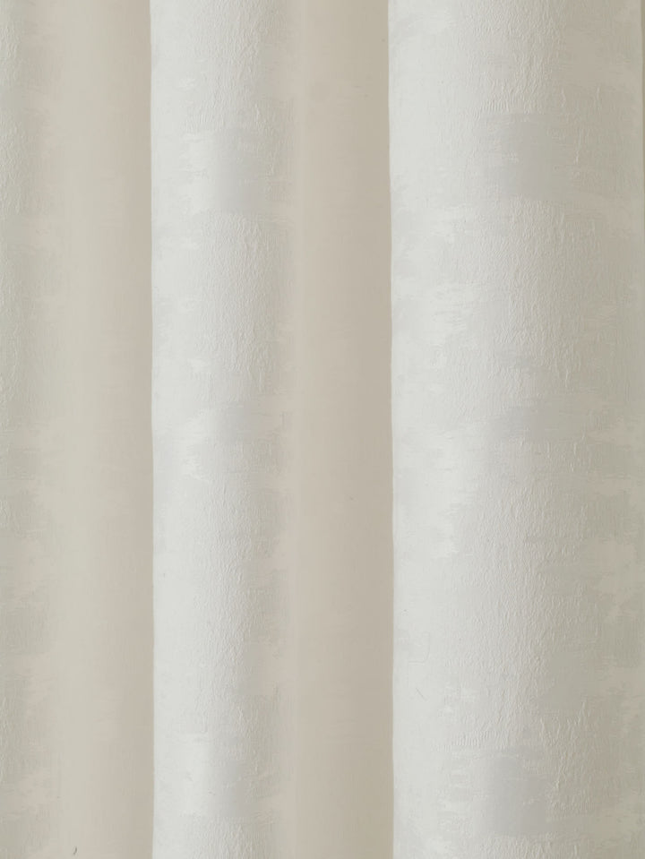 Eyelet Lined Jacquard Marble Curtain - White