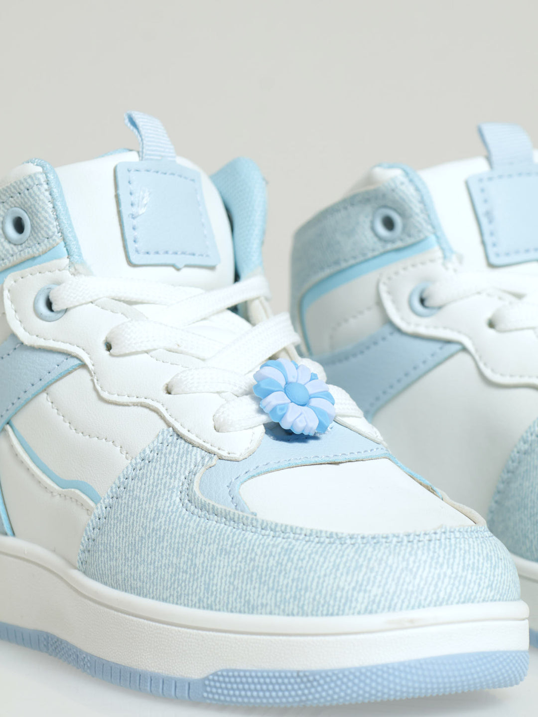 Pre-Girls Pu Hi-Top Sneaker - Denim