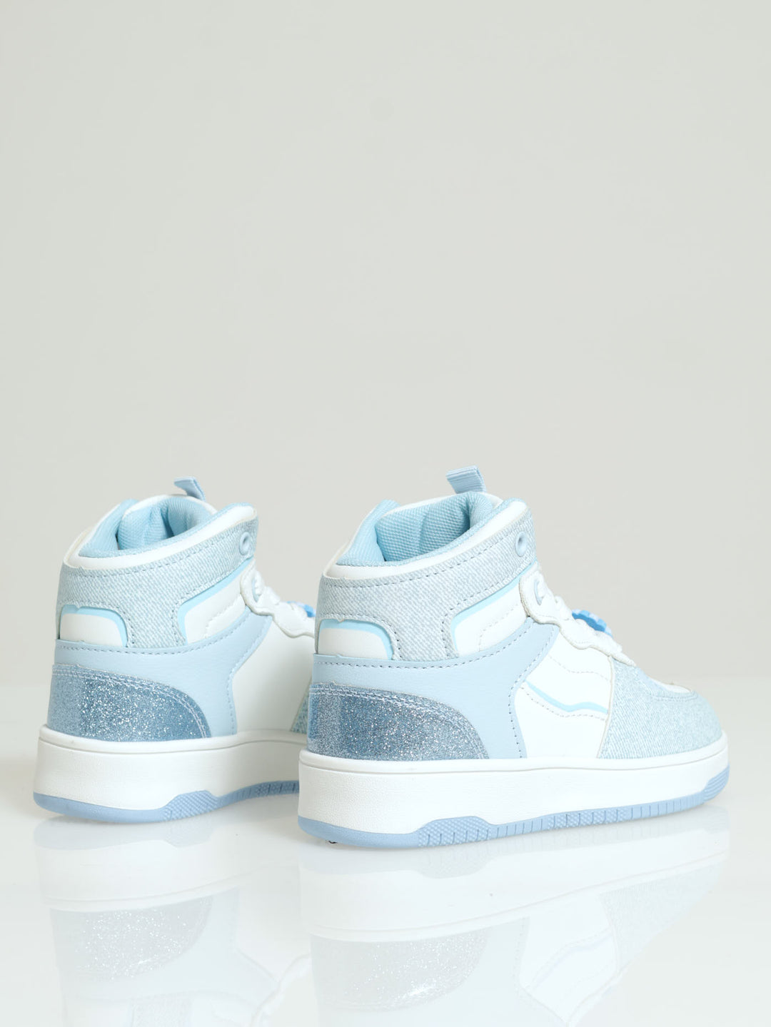 Pre-Girls Pu Hi-Top Sneaker - Denim