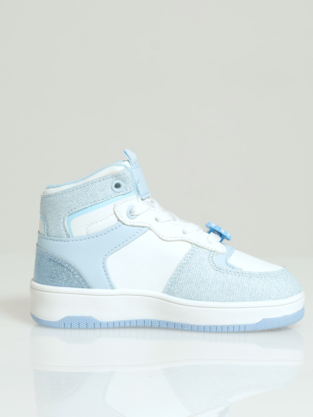 Pre-Girls Pu Hi-Top Sneaker - Denim