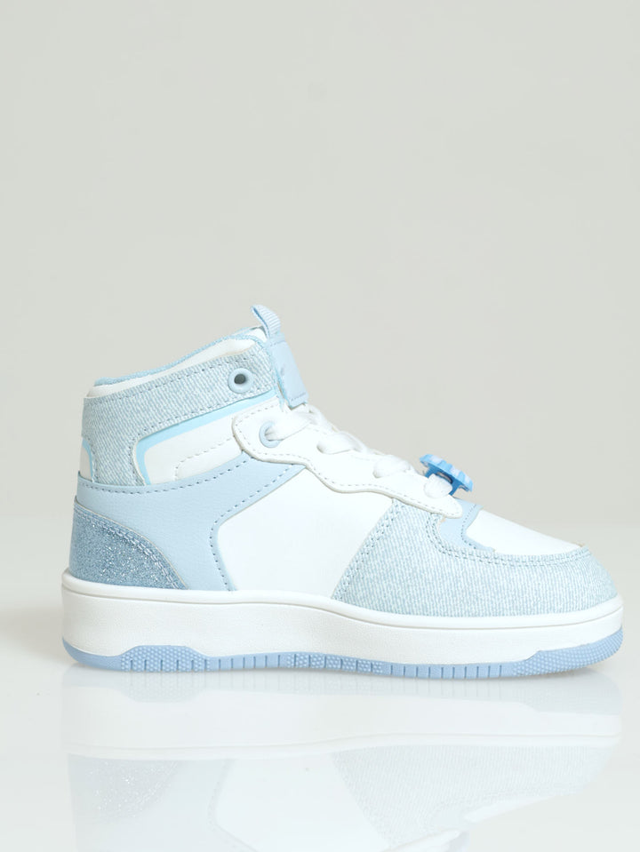 Pre-Girls Pu Hi-Top Sneaker - Denim