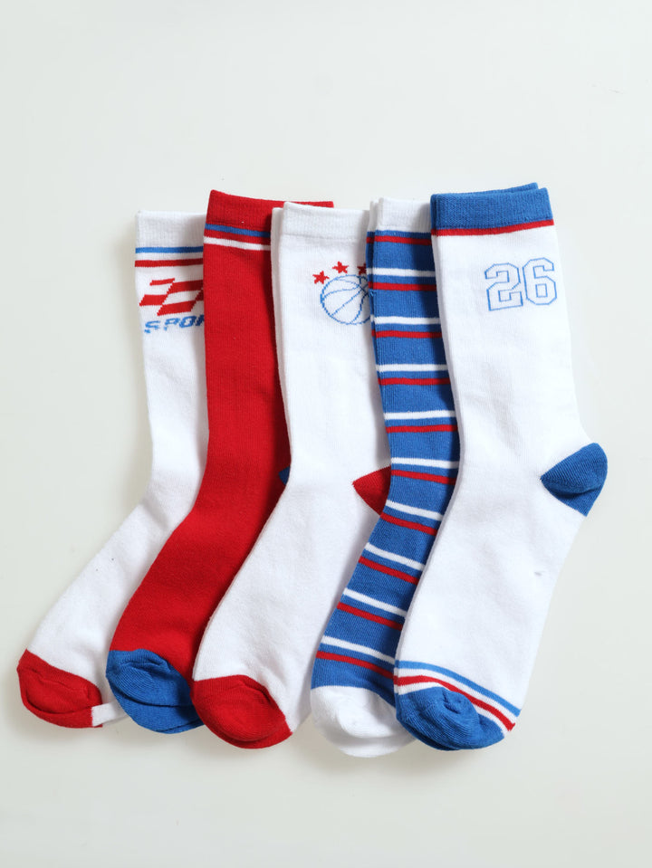 Boys 5 Pack Sport Anklet Socks - White