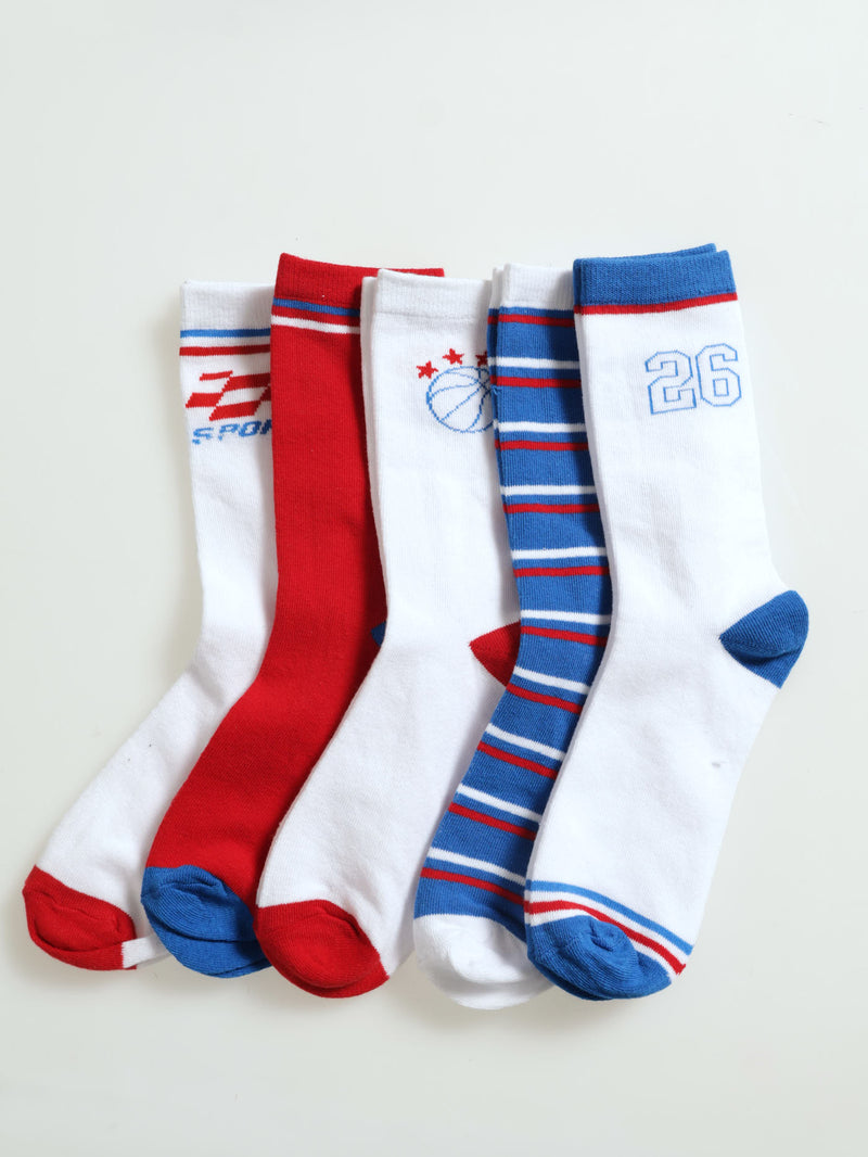 Boys 5 Pack Sport Anklet Socks - White