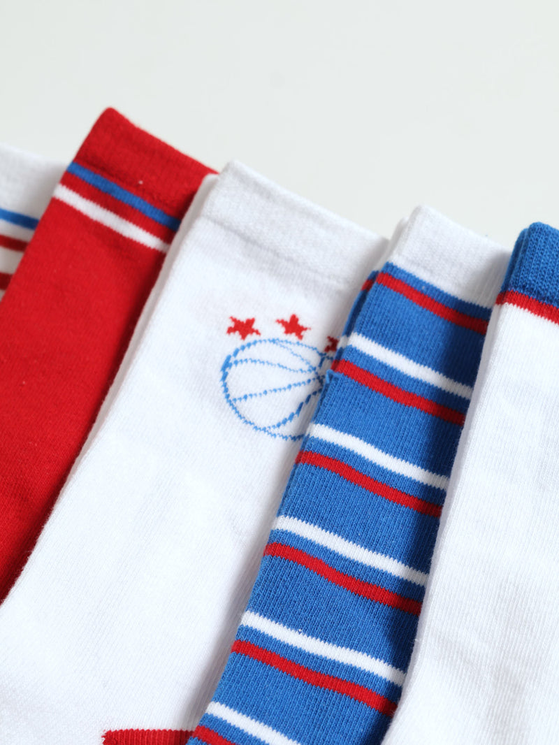 Boys 5 Pack Sport Anklet Socks - White
