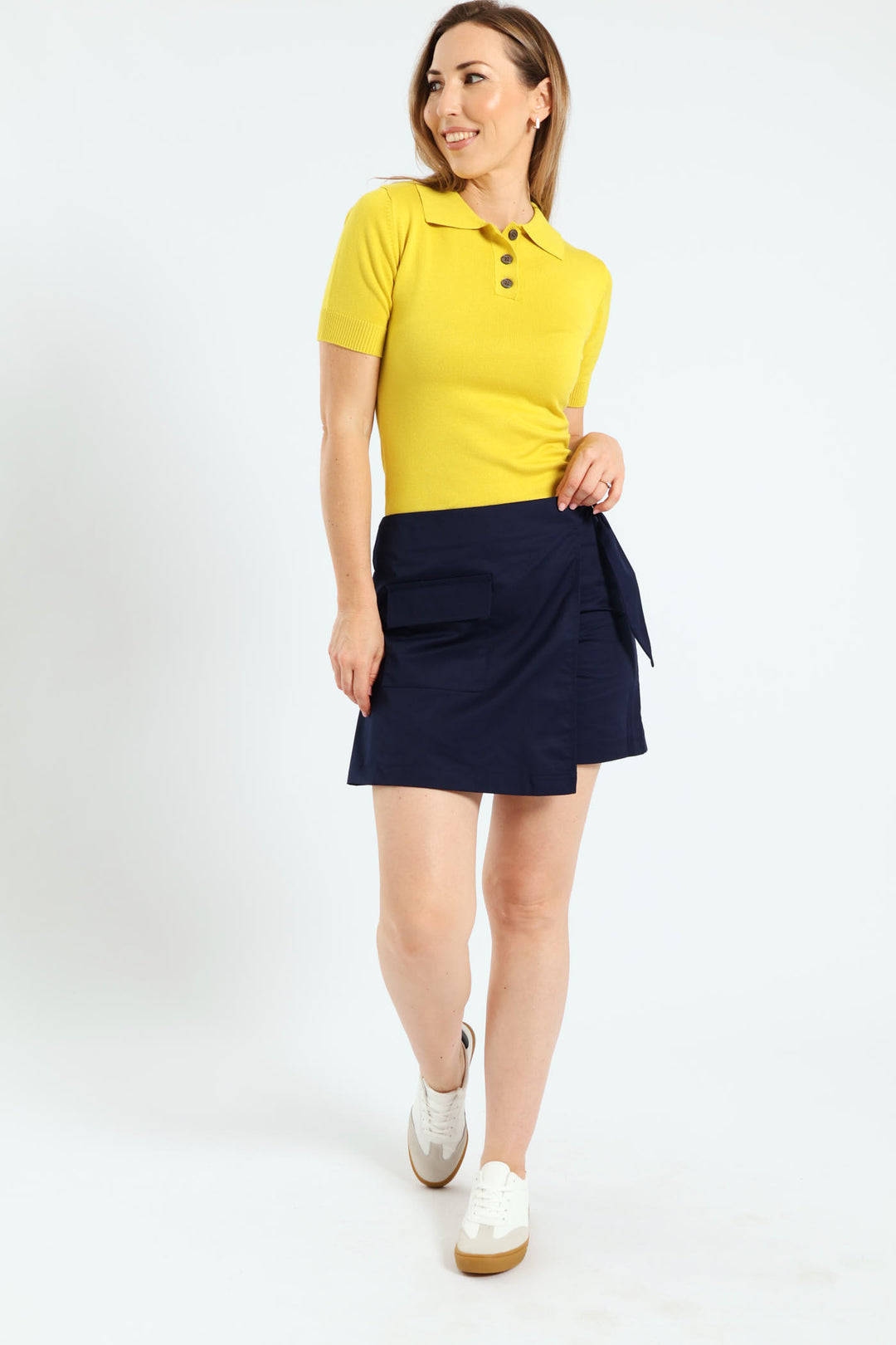 D-Ring Utility Mid Thigh Skort - Navy