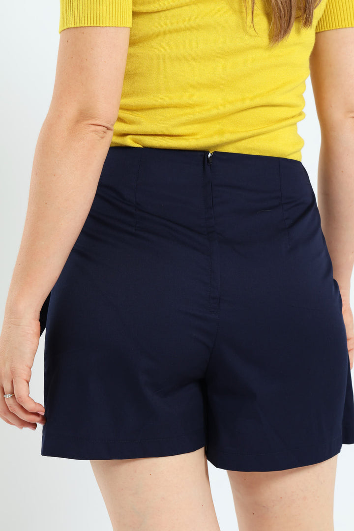 D-Ring Utility Mid Thigh Skort - Navy