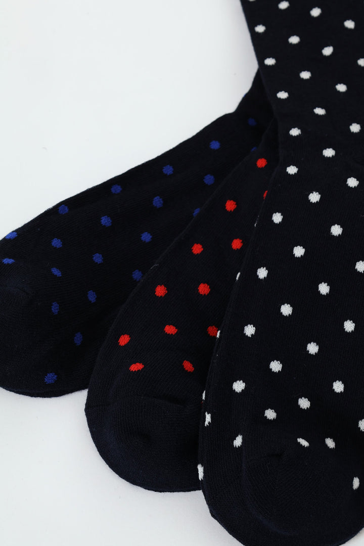 3 Pack Fashion Anklet Socks - Navy
