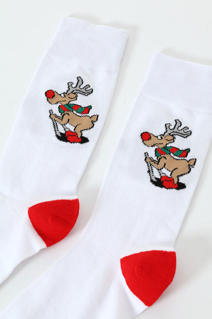 Merry Christmas Socks - White