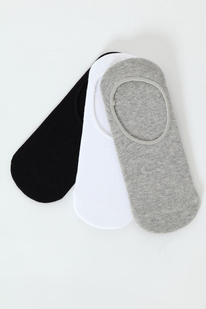 3 Pack Secret Socks - Black/White/Grey